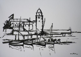 Collioure - encre de Chine