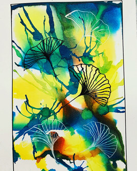 Feuilles encre couleurs