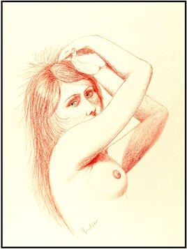 Femme allongée nue s’éveillant / Drawing Woman lying naked waking up