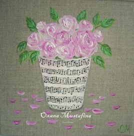 Peinture acrylique "Po&eacute;sie rose" Shabby