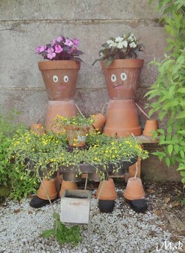 Pots de fleurs bonhommes