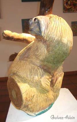 Paresseux (sculpture sur racine)
