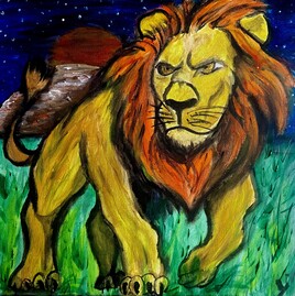 Lion in the dark