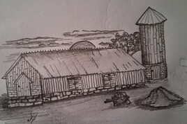 Un soleil couchant au dessus de ma ferme