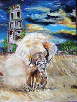El&eacute;phant en fuite