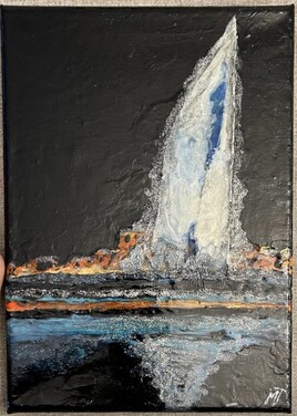 Jet d&rsquo;eau de Gen&egrave;ve la nuit