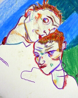 Double autoportrait d'après Egon Schiele