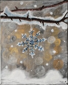 Flocon de neige d&rsquo;une branche d&rsquo;arbre