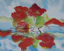 Artiste LangdonArt Maison esquisse d'automne