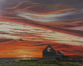 "Les petites fenêtres" Huile sur toile de 50 cm x 40 cm