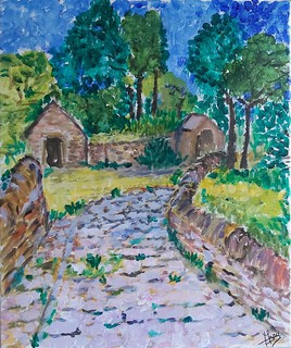 Chemin de la Gloriette acrylique sur toile