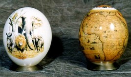 Oeuf d'autruche de d&eacute;coration carte d'Afrique