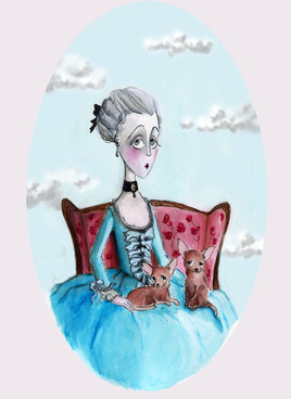 Lady Geraldine et ses deux chiens