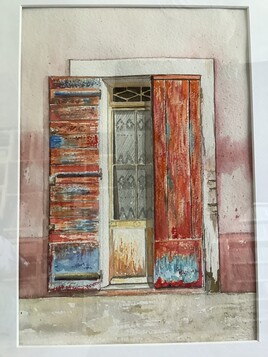 Porte au volets rouge