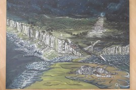 Tableau toile peinture  Mers les bains le treport