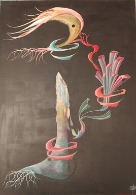 Pied de lampe au clair de lune