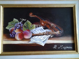 le violon et les fruits