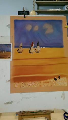 Pastels secs "Les voiles"