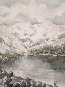 Aquarelle Paysage Pyr&eacute;n&eacute;ens