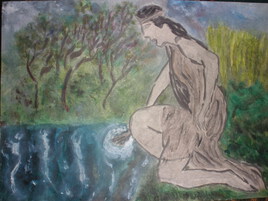 une indienne au bord de l'eau