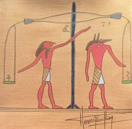 Scène égyptienne, le livre des morts, Art déco