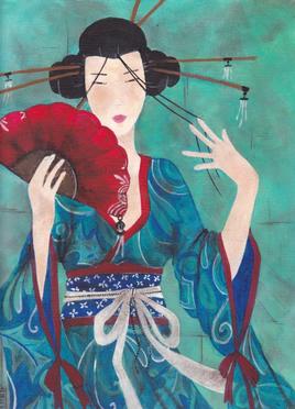 geisha bleue