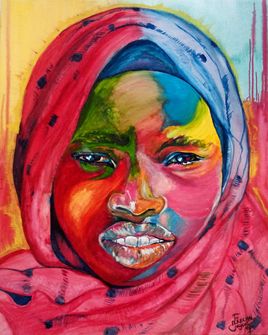 Tuareg Portrait Painting par EFART: Elkechai Fay&ccedil;al ART