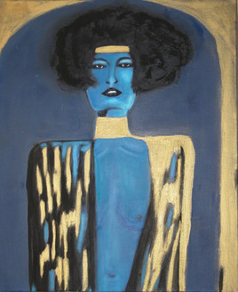 femme bleu