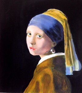 Jeune fille à la Perle d'après Johannes Vermeer
