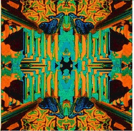 colonnade sur fond jaune orangé