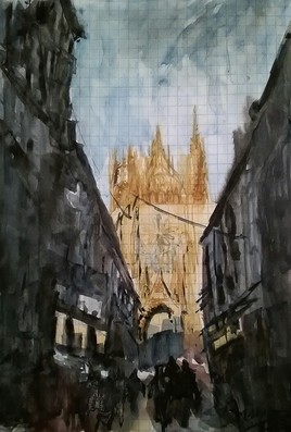 Vue sur la cath&eacute;drale de Metz.