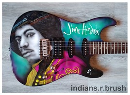 guitar airbrush ... Jimi Hendrix ... indians.r.brush