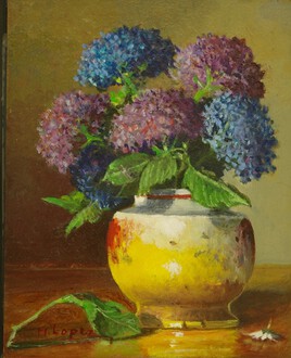 vase aux hortensias
