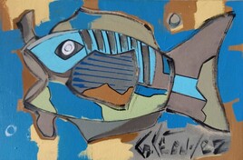 poissons peinture bretonne format 41 sur 27