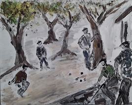 Une partie de p&eacute;tanque