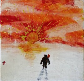 The Daddy Bear & The Mom Owl " Sunset under the snow "