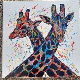 Les girafes s'entrelacent