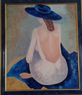 la dame au chapeau bleu