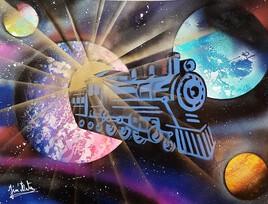 La locomotive de l'espace spray paint Jim'arts