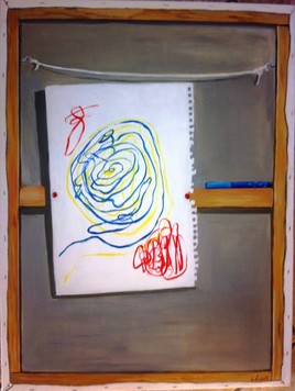 l'oeuvre est au dos du tableau -trompe l'oeil