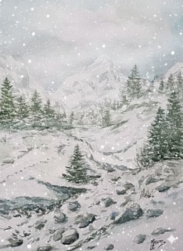 Paysage Pyr&eacute;n&eacute;ens sous la neige...