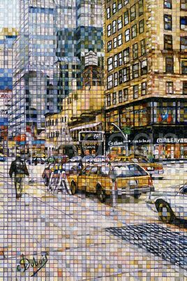 abacule movement new-york seventh avenue oil by claude dubois