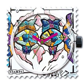 montre stamps bruno lecuyer artiste modele poissons bisous