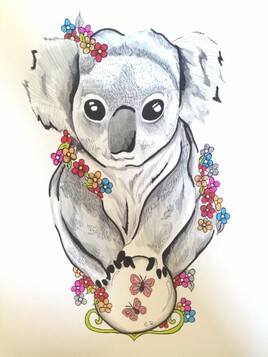 Koala fleurs.