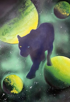 Panth&egrave;re noire spray paint art