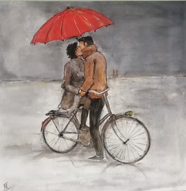 cyclistes sous la pluie