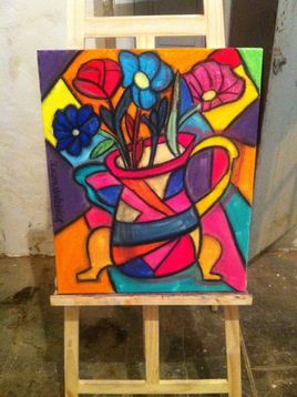 mosaique du pot de fleurs