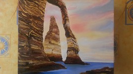 Couch&eacute; de soleil sur les roches d'Etretat