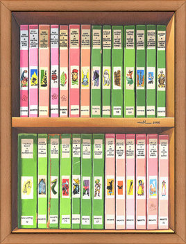 La biblioth&egrave;que rose et verte