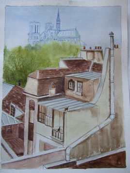 Notre Dame et les vieux toits de Paris